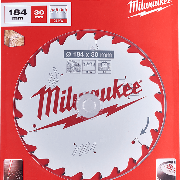MILWAUKEE 184MM 24T Framing Circular Saw Blade 30mm Bore Size