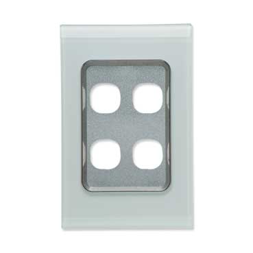 Saturn Series Switch Grid Plate and Cover 4 Gang Ocean Mist
