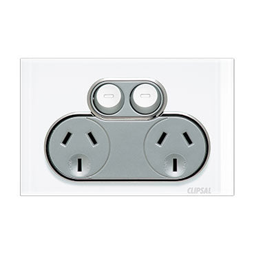 Saturn Series Double Switch Power Point 250V, 10A | Pure White