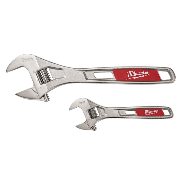 2 PC. 152mm (6") & 254mm (10") Adjustable Wrench Set
