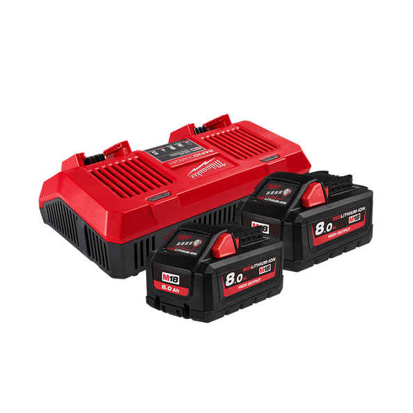M18™ REDLITHIUM™-ION HIGH OUTPUT™ 8.0AH Dual Bay Starter Pack